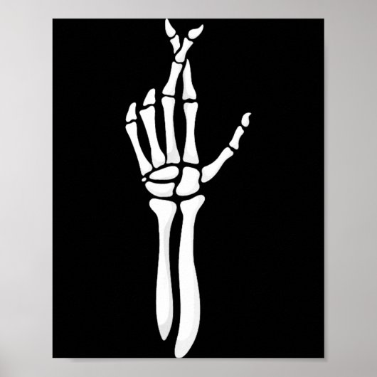 Six Seven 6 7 Meme Funny Skeleton Hands Sign Let's Poster (Voorkant)