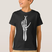 Six Seven 6 7 Meme Funny Skeleton Hands Sign Let's T-shirt (Voorkant)