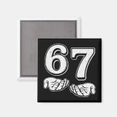 Six Seven 6 7 Meme Gen Alpha Sla Jargon 6 7 Handen Magneet (Voorkant / Achterkant)