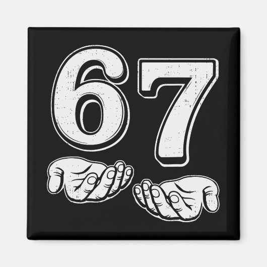 Six Seven 6 7 Meme Gen Alpha Sla Jargon 6 7 Handen Magneet (Voorkant)
