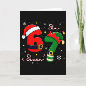 Six Seven 6 7 Meme Gen Alpha Slang Christmas Santa Kaart (Voorkant)