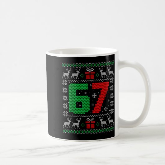 Six Seven 6 7 Meme Gen Alpha Slang Ugly Christmas  Koffiemok (Rechts)