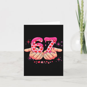 Six Seven 6 7 Meme Hart Drip Valentijnsdag Jongen  Kaart
