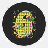 Six Seven 6 7 Meme Matching Couples Mardi Gras Fat Ronde Sticker (Voorkant)