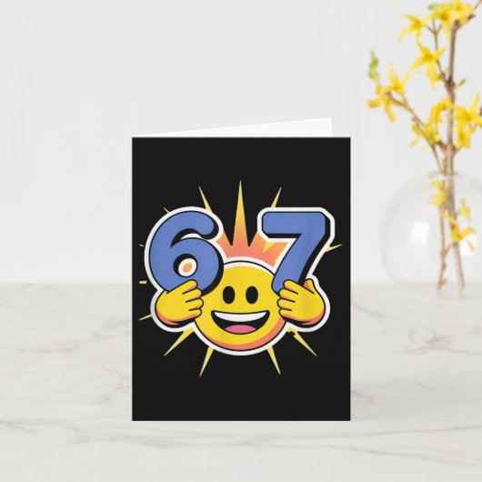 Six Seven 6 7 Meme-ontwerp  Kaart (Gele Bloem)