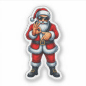  Six Seven 6 7 Meme Santa Christmas  Sticker (Voorkant)