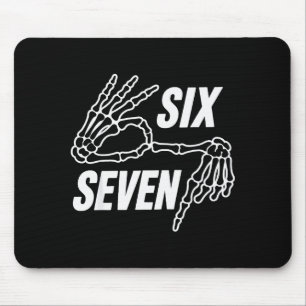 Six Seven 6 7 Meme Skelet Handen Bord Muismat