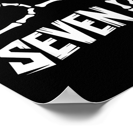 Six Seven 6 7 Meme Skeleton Hands Sign Poster (Hoek)