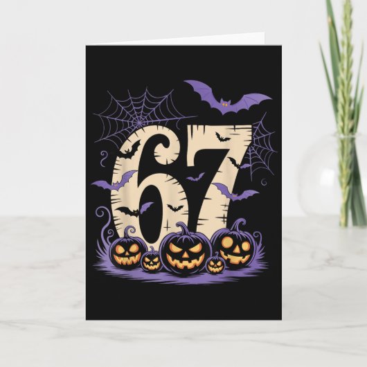 Six Seven 6 7 Meme Spooky Halloween Kaart (Voorkant)