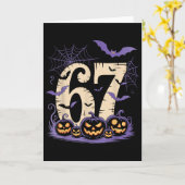 Six Seven 6 7 Meme Spooky Halloween Kaart (Gele Bloem)