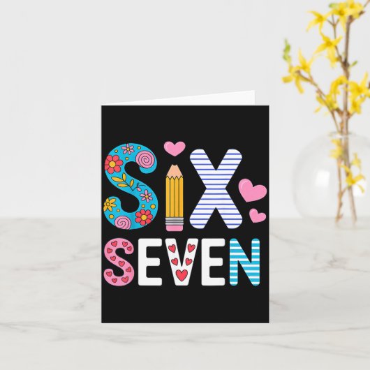 Six Seven 6 7 Meme Teacher  Kaart (Gele Bloem)