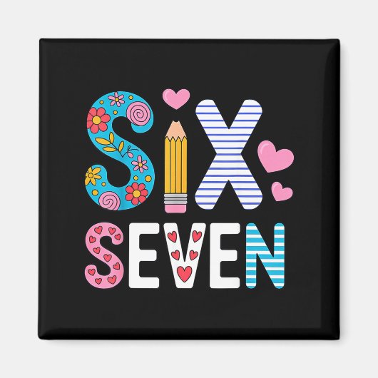 Six Seven 6 7 Meme Teacher  Magneet (Voorkant)