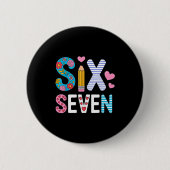 Six Seven 6 7 Meme Teacher  Ronde Button 5,7 Cm (Voorkant)