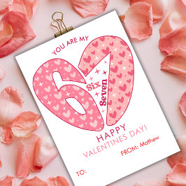 Six Seven 6 7 Meme Valentijnsdag Roze Rood Naam Feestdagenkaart