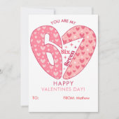 Six Seven 6 7 Meme Valentines Day Pink Red Name Feestdagenkaart (Voorkant)