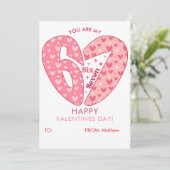 Six Seven 6 7 Meme Valentines Day Pink Red Name Feestdagenkaart (Staand voorkant)