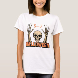 Six Seven 6-7 Minimaal Typografie Ontwerp T-shirt