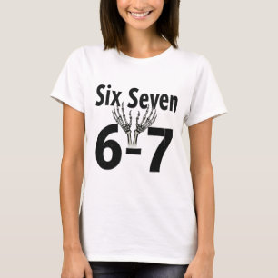 Six Seven 6•7 Minimaal Typografie Ontwerp T-shirt