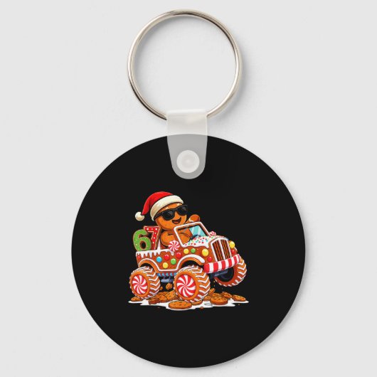 Six Seven 6 7 Monster Truck Gingerbread Man Christ Sleutelhanger (Voorkant)