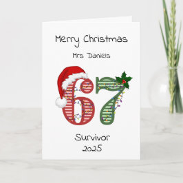 Six Seven 6 7 Survivor Funny Christmas Holiday Kaart