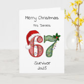 Six Seven 6 7 Survivor Funny Christmas Holiday Kaart (Gele Bloem)