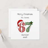 Six Seven 6 7 Survivor Funny Christmas Holiday Kaart (Voorkant / Achterkant in situ)