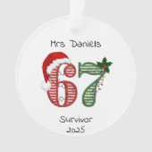 Six Seven 6 7 Survivor Funny Christmas Holiday Ornament (voorkant)