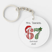 Six Seven 6 7 Survivor Funny Christmas Holiday Sleutelhanger (Voorkant)