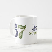 Six Seven 6 7 Trend Blue & Green Modern Koffiemok (Voorkant links)
