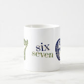 Six Seven 6 7 Trend Blue & Green Modern Koffiemok (Center)
