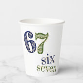 Six Seven 6 7 Trend Blue & Green Modern Papieren Bekers (Achterkant)