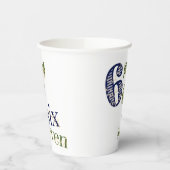 Six Seven 6 7 Trend Blue & Green Modern Papieren Bekers (Links)