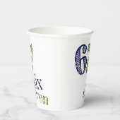 Six Seven 6 7 Trend Blue & Green Modern Papieren Bekers (Rechts)