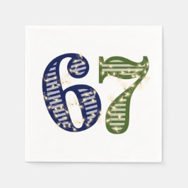 Six Seven 6 7 Trend Blue & Green Modern Servet