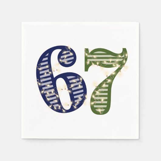 Six Seven 6 7 Trend Blue & Green Modern Servet (Voorkant)