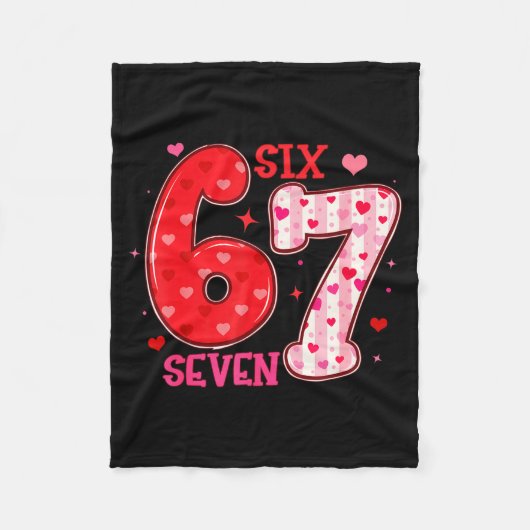 Six Seven 6 7 Valentines Day Trendy Valentine Meme Fleece Deken (Voorkant)