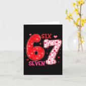 Six Seven 6 7 Valentines Day Trendy Valentine Meme Kaart (Gele Bloem)