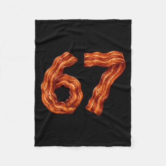 Six Seven Bacon Cool Meme 67 Funny Number  Fleece Deken (Voorkant)