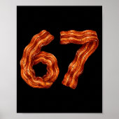 Six Seven Bacon Cool Meme 67 Funny Number  Poster (Voorkant)