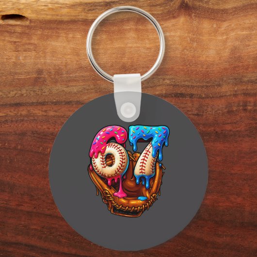 Six Seven Baseball Candy Drip 6-7 Meme Sleutelhanger (Voorkant)