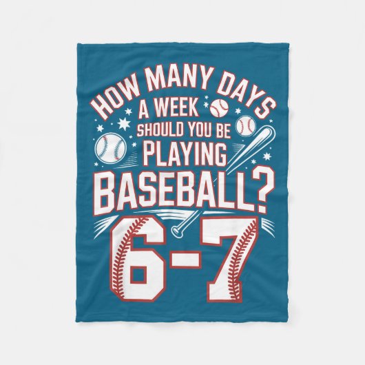 Six Seven Baseball Meme How Many Days 6-7 Fleece Deken (Voorkant)
