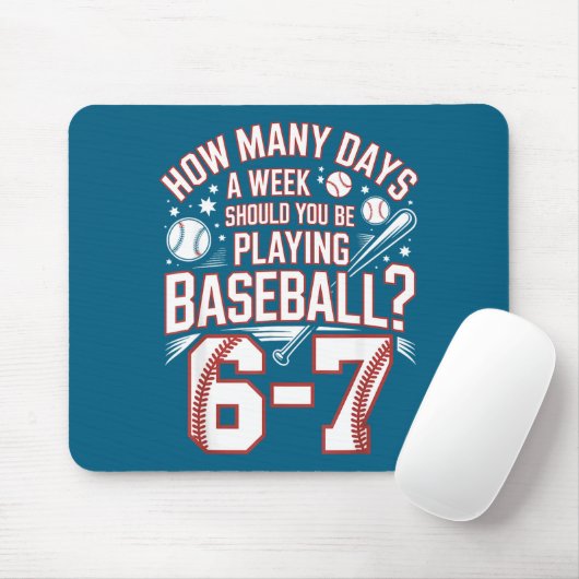 Six Seven Baseball Meme How Many Days 6-7  Muismat (Met muis)