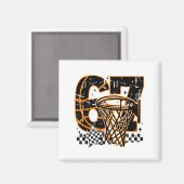 Six Seven Basketball, Funny 67 Basketball, Retro G Magneet (Voorkant / Achterkant)