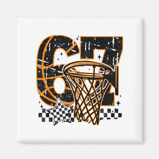 Six Seven Basketball, Funny 67 Basketball, Retro G Magneet (Voorkant)