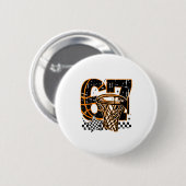 Six Seven Basketball, Funny 67 Basketball, Retro G Ronde Button 5,7 Cm (Voorkant /achterkant)