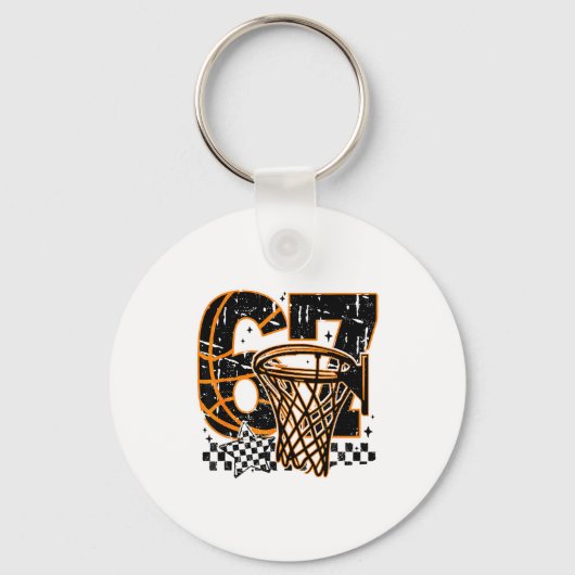 Six Seven Basketball, Funny 67 Basketball, Retro G Sleutelhanger (Voorkant)