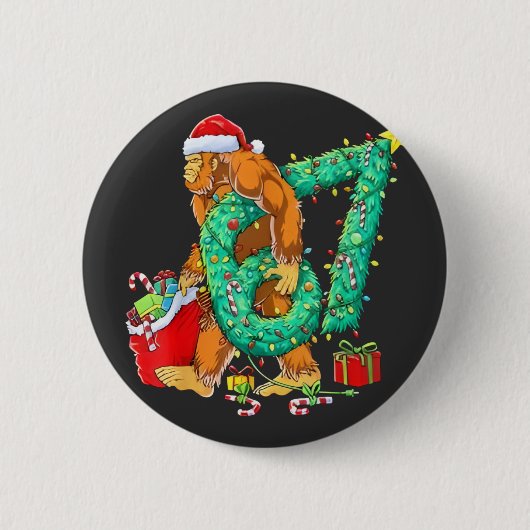 Six Seven Bigfoot 67 Sasquatch Meme Christmas Ronde Button 5,7 Cm (Voorkant)