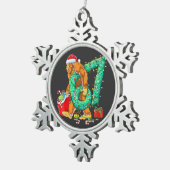 Six Seven Bigfoot 67 Sasquatch Meme Christmas Tin Sneeuwvlok Ornament (Rechts)