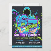 Six Seven Birthday Invitation, 7th Birthday Kaart (Voorkant)