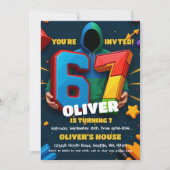 Six Seven Birthday Invitation  Kaart (Voorkant)